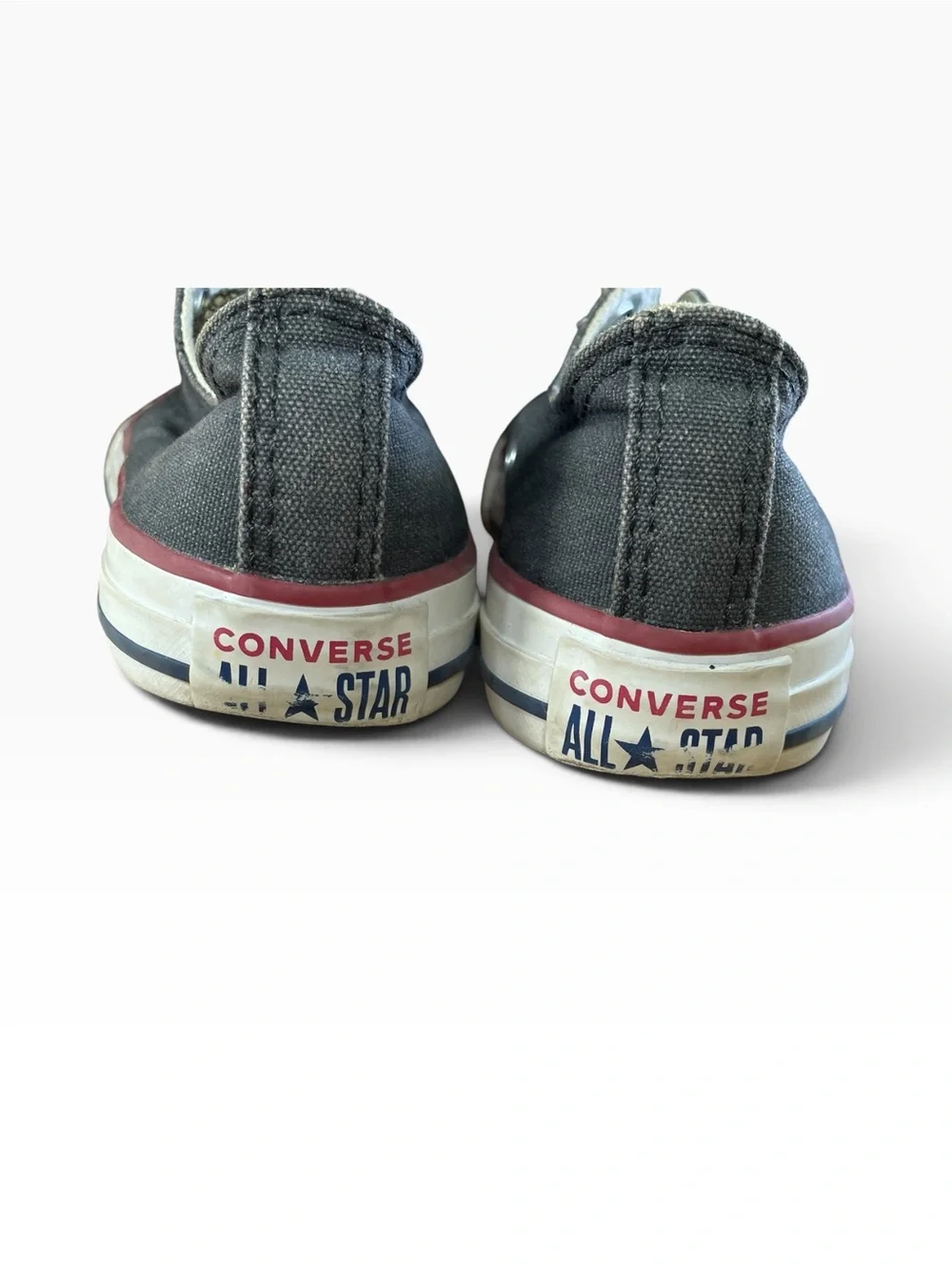Kids Low-Top Canvas Slip-On Sneakers in Charcoal Gray